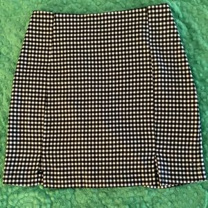 Black and white checkered skirt